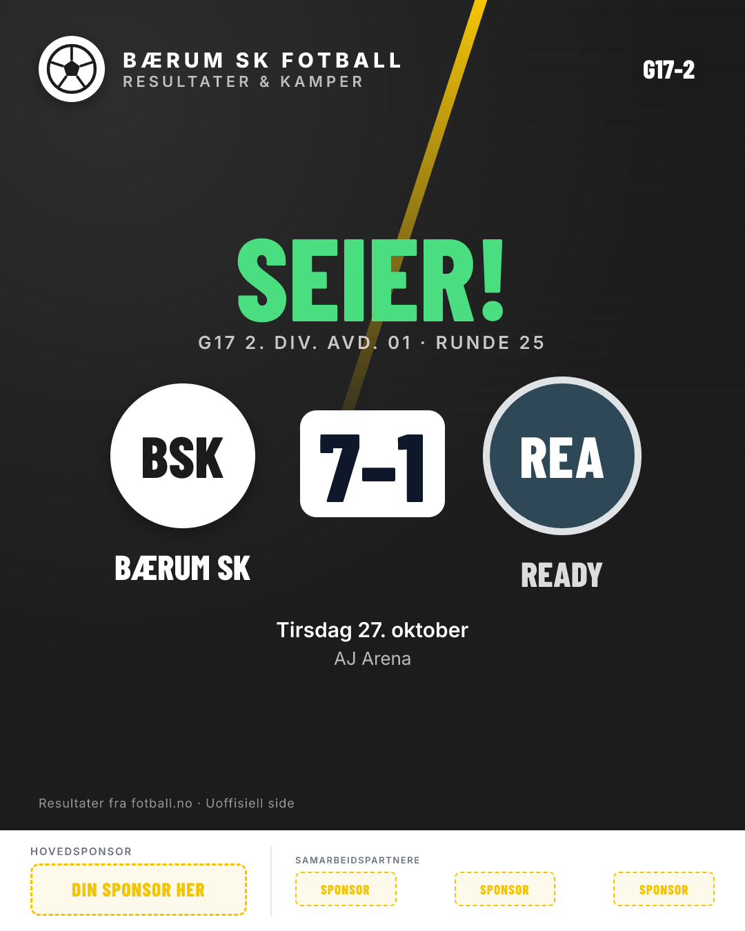 G17-2: Bærum G17-2 7–1 Ready G17-2