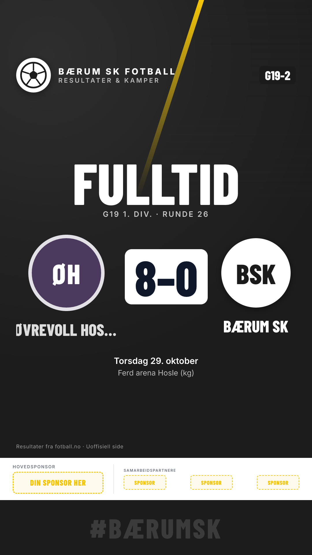 G19-2: Øvrevoll Hosle G19-1 8–0 Bærum G19-2